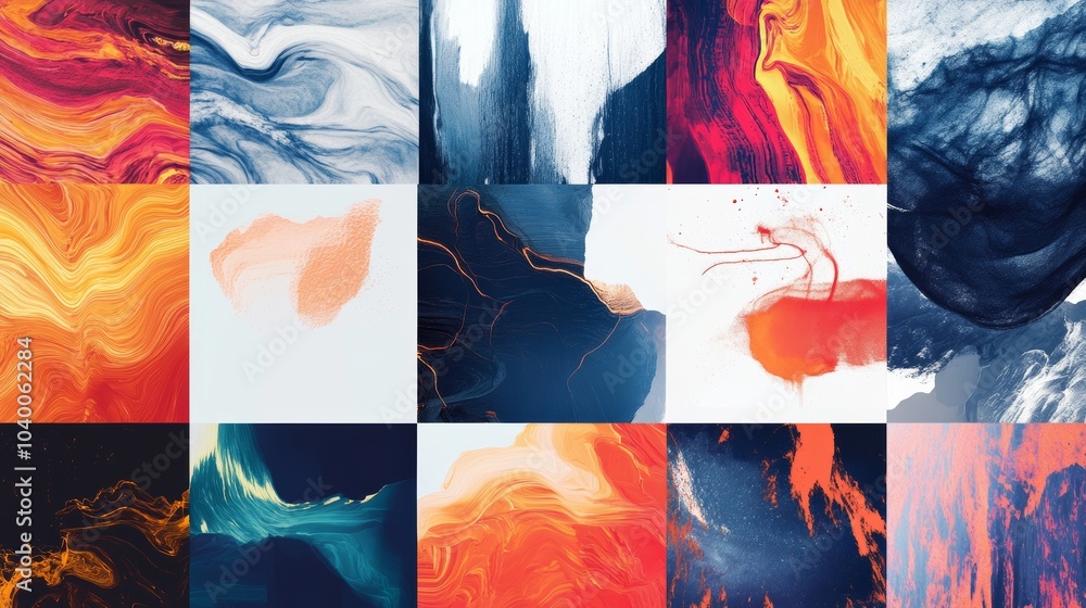 Poster a set of digital illustrations with modern and abstract designs, perfect for enhancing your visual p
