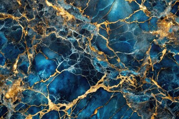 marble texture with blue black and gold colors Aerial