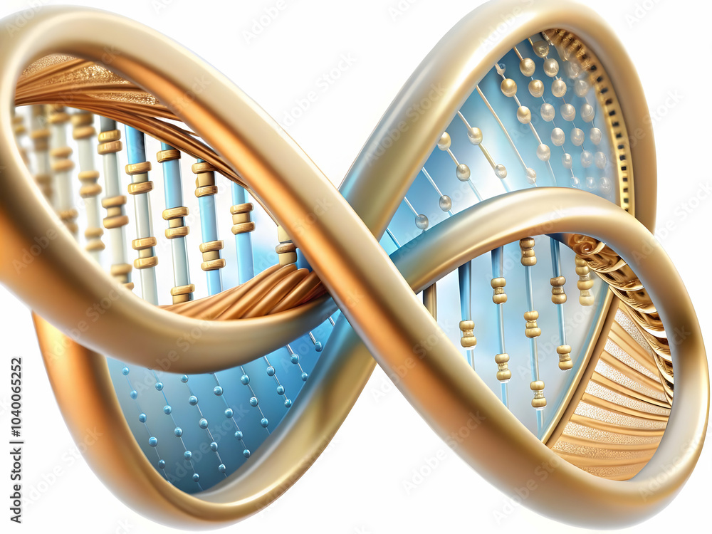 Poster close-up human dna strand data streams macro image merging biological technological information ampl