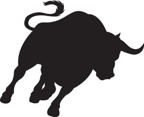The silhouette of bull vector art