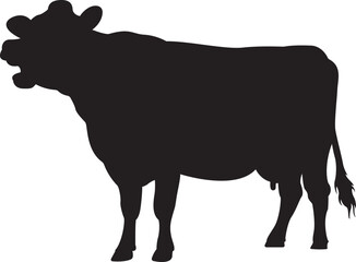 The silhouette of cow vector art