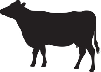 The silhouette of cow vector art