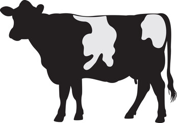 The silhouette of cow vector art