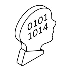 Modern design icon of binary mind