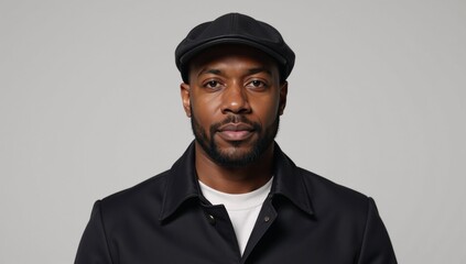 African American Man in Cap and Jacket
