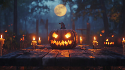 Fototapeta premium かぼちゃと月