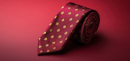Obraz premium Classy Thanksgiving tie featuring a subtle turkey silhouette with elegant leaf patterns, in rich burgundy and gold tones, perfect for formal attire