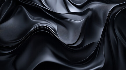 Black background, a three-dimensional abstract pattern with flowing lines and curves, creating an elegant atmosphere
