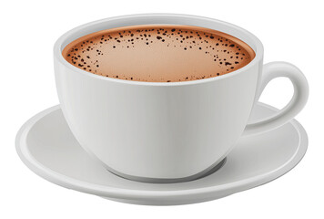Fototapeta premium Cup of hot chocolate with foam on top, cut out - stock png.