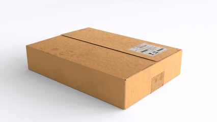 cardboard box with white background
