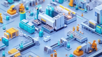 Fototapeta premium Production Management: Optimizing Efficiency and Quality in Manufacturing Processes, Industry 4.0 concept