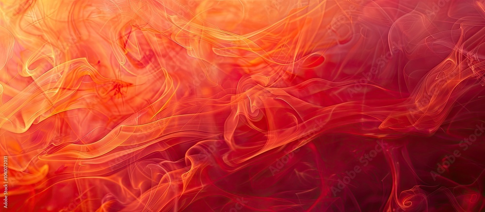Poster copy space image of blurred vibrant red orange mist flowing creating abstract art with a floating va
