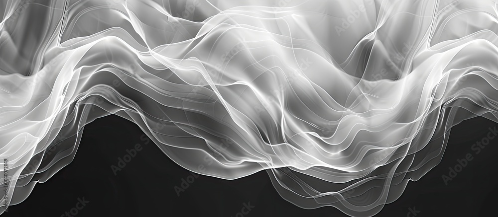 Poster monochrome abstract waves backdrop with a close up view suitable as a banner wallpaper or in web des