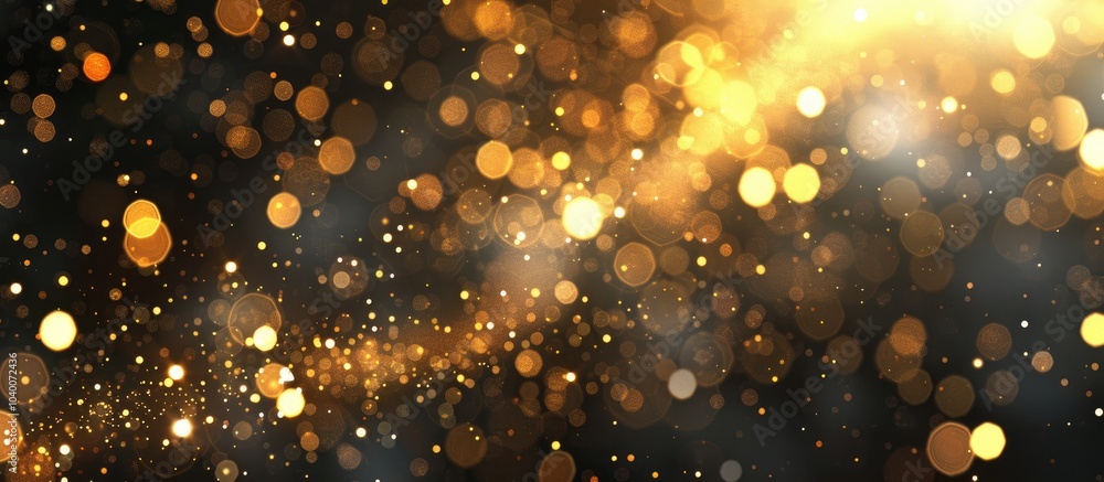 Poster golden lights creating a bokeh background providing generous copy space image