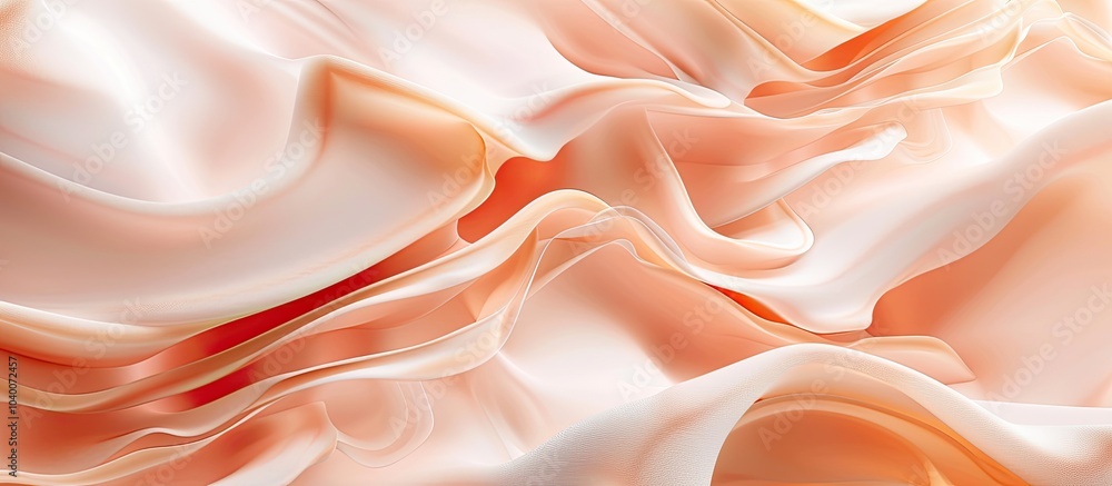 Poster close up shot of a peach fuzz toned abstract relief volume waves background suitable for banner web 