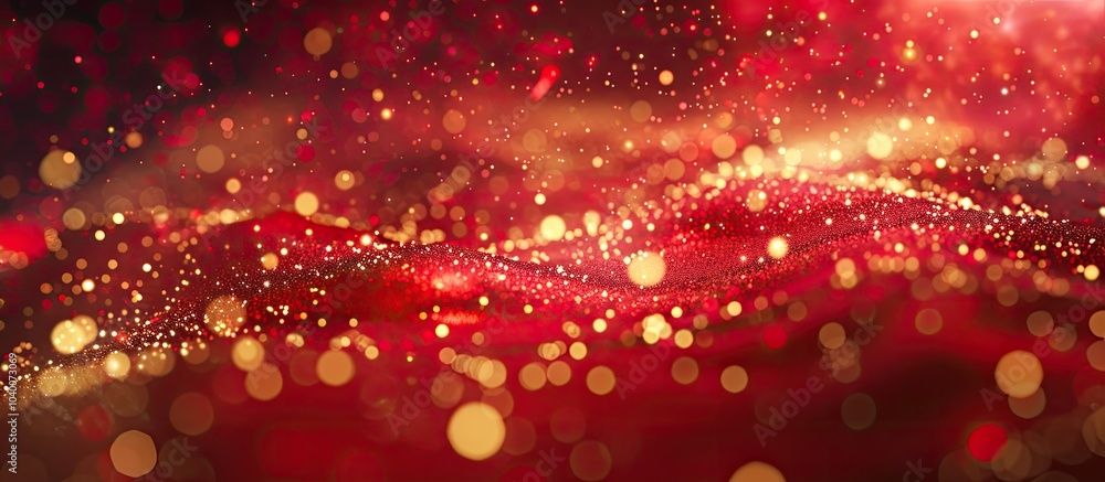 Poster abstract shiny christmas background with golden glitter particles creating a luxurious and magical g