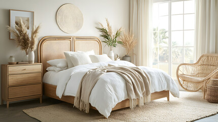 interior of a bedroom with a bed