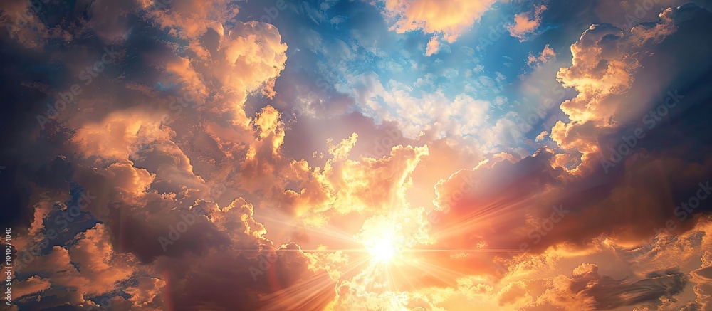 Poster clouds drift into the scene enhancing the sunset sky s colors with a beautiful display a sun always 