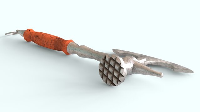 butcher poleaxe with white background
