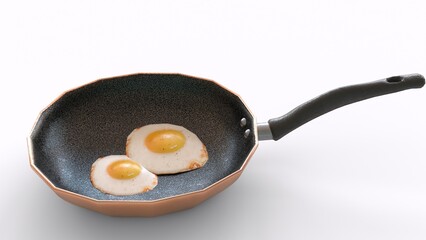 egg omelet in copper pan