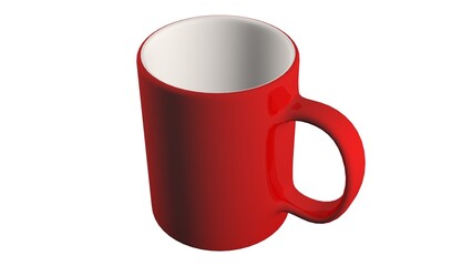 red plastic cup with white background