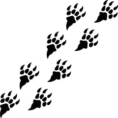 Lines of dinosaur footprints. Dinosaur footprints. ancient animals Footprints on the ground. dinosaur history