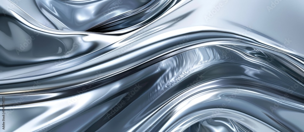 Aufkleber futuristic abstract background with a silver wave design filling the horizontal copy space image