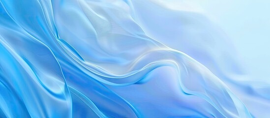 Obraz premium Smooth blue curved design with blurred lines creates an abstract light blue gradient banner background with a copy space image