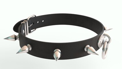 dog leather collar with white background