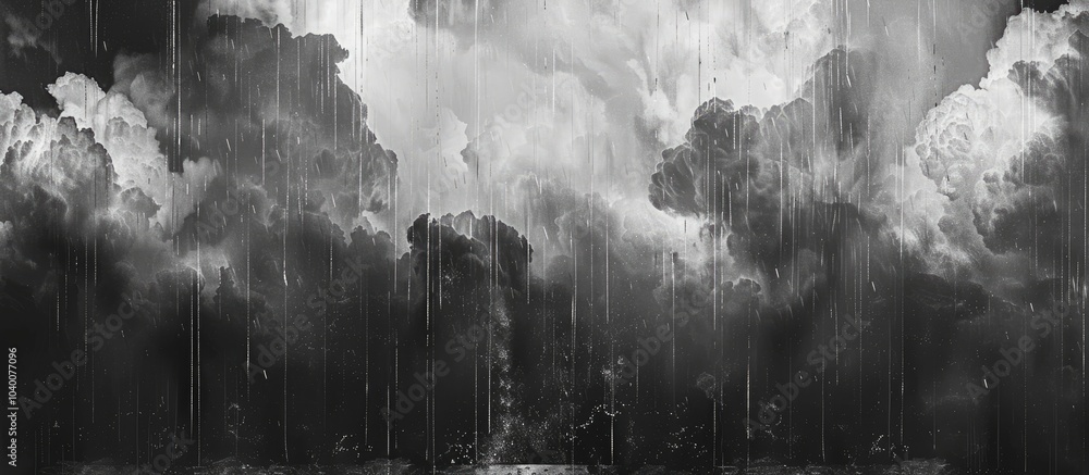 Poster abstract background texture with dark stormy sky featuring rain clouds and thunderstorm depicted in 