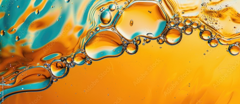 Poster top view of machine oil on a colorful background with a copy space image