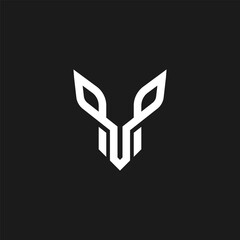 simple cool masculine bold line modern minimalist flat kangaroo head logo vector illustration black and white