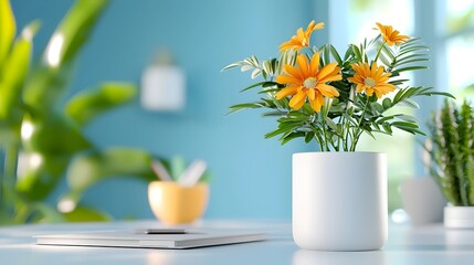 Miniature Office Furniture   Compact 3D of Tiny Chair and Desk Workspace Showcasing a Complete and Efficient Home Office Setup