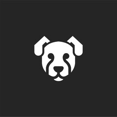 Fototapeta premium simple dog head logo vector, pet animal, friendly pet shop logo, flat minimalist, black and white illustration