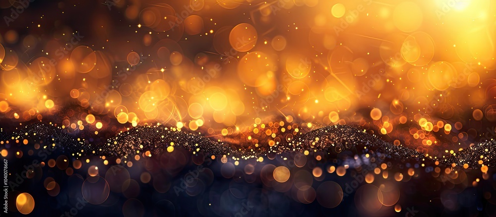 Poster golden lights creating a bokeh background providing generous copy space image