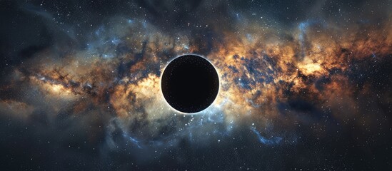 Capture an astronomical event known as a total solar eclipse on camera to combine photography and astronomy by using a copy space image