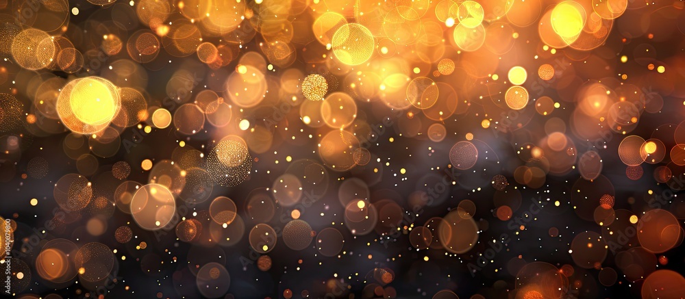 Poster golden lights creating a bokeh background providing generous copy space image