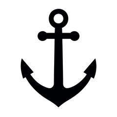 Black anchor icon silhouette image