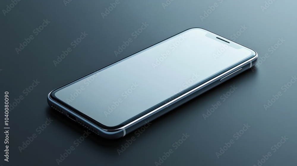 Poster smart phone isolated on empty background
