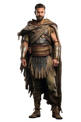 Fototapeta premium Warrior adult white background architecture.