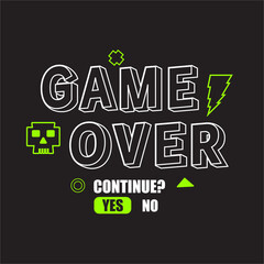 Game over artwork game vector