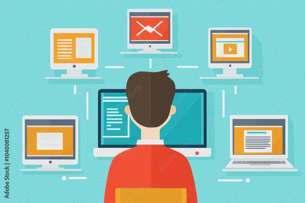 Aufkleber exploring the digital workspace the impact of multiple screens on productivity and focus