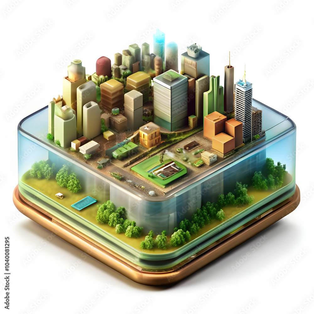 Poster glossy circuit board background with transparent cityscape overlay concept for smart cities technolo