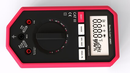 Fototapeta premium multimeter and cable white background