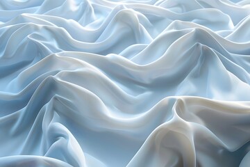 Obraz premium Serene Waves of Soft Blue Fabric Creating a Dreamy Landscape