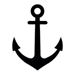 Black anchor icon silhouette image © md manik hossain