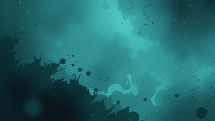 Abstract teal background with splatters