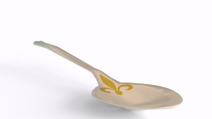 silver spoon with white background