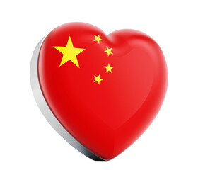 I love China heart badge isolated on transparent background.