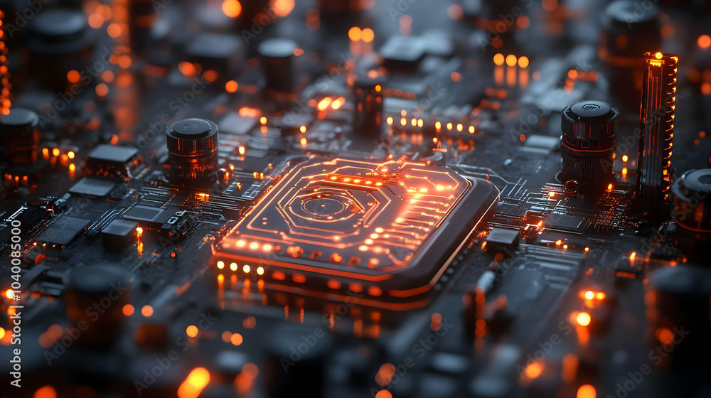 Poster 3d nano currency transaction concept extreme close up tracking shot microscopic robots exchanging gl